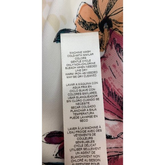 White House Black Market Satin Floral Off The Shoulder Blouse Size L - Picture 10 of 10